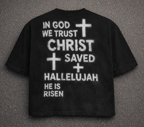 Christ Saved Tee – Asphalt Edition

This name keeps the faith-centered message front and center while matching the premium, grounded aesthetic of your mockups. It ties the spiritual power of the design to the rugged realism of the asphalt background — per